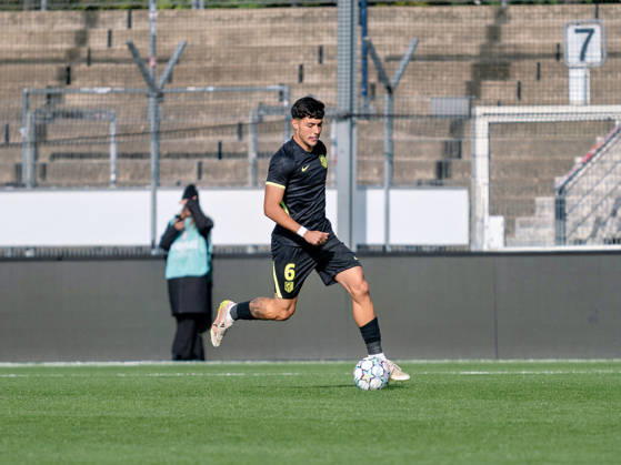 Cutout: David Fernandez, Atlético Madrid, 06 with the ball, full-body single image, stock photo, GER, soccer, VfB Stuttgart vs. Atlético Madrid, UEFA Youth League, Matchday 3, Stuttgart, 2026–2027 season, October 20, 2026, GER, Soccer, VfB Stuttgart vs. Atlético Madrid, UEFA Youth League, Matchday 3, Stuttgart, 2026–2027 Season, October 20, 2026, Stuttgart Copyright: xCarstenxSchweringx EP_CSG