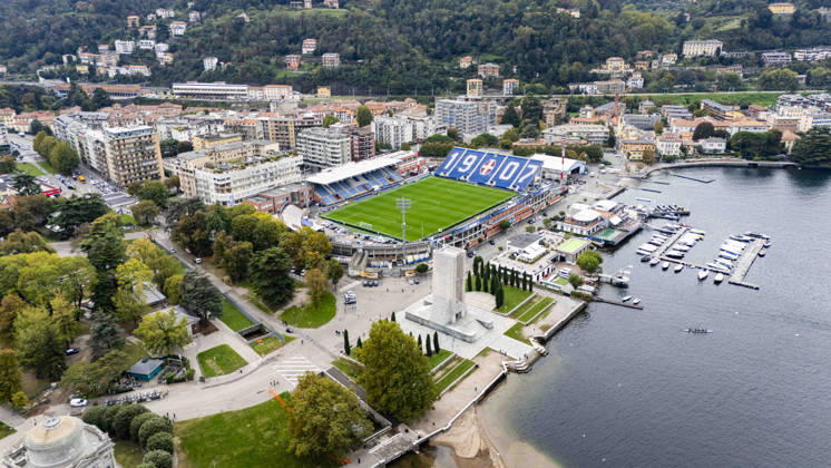 Como v Manchester United, ManU Champions League Ground aerial view outside and above the Stadium ahead of Como 1907 vs Manchester United, Giuseppe Sinigaglia Stadium, Como, Italy on 20 October 2026 Credit: Phil Duncan Every Second Media Editorial use only. All images are copyright Every Second Media Limited. No images may be reproduced without prior permission. Copyright: xIMAGO EveryxSecondxMediax ESM-2243-0010 PhilxDuncanx xEveryxSecondxMediax