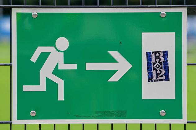 HSV Sticker 1312 ACAB Emergency Exit Sign Germany, Hamburg, Volksparkstadion, Soccer, Bundesliga 1, Hamburger SV Training