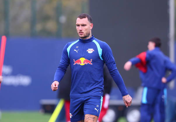 RB Leipzig Training: Champions League, Leipzig, October 20, 2026, RB Academy, UEFA Champions League, RB Leipzig s final training session the day before Real Madrid vs. RB Leipzig; pictured: David Raum, No. 22, RB Leipzig, Picture Point