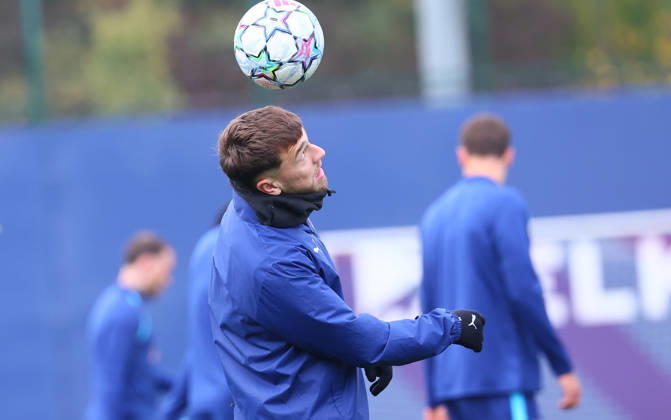 RB Leipzig Training: Champions League, Leipzig, October 20, 2026, RB Academy, UEFA Champions League, RB Leipzig s final training session the day before Real Madrid vs. RB Leipzig; pictured: Brajan Gruda, age 10, RB Leipzig, Picture Point