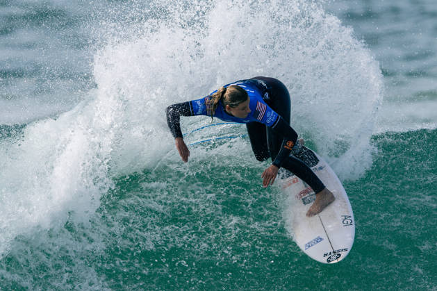 Meo Rip Curl Pro Portugal - Women Quarter Finals Lakey Peterson of the United States competes during the Meo Rip Curl Pro Portugal at Praia dos Supertubos in Peniche, Portugal, on October 20, 2026.  Copyright: xJoaoxRicox originalFilename:rico-meoripcu261020_npH40.jpg