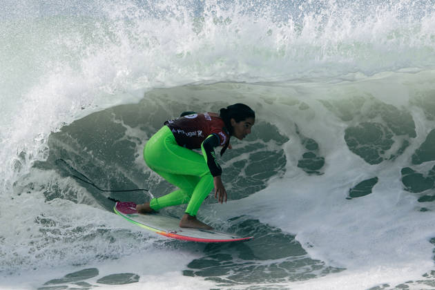 Meo Rip Curl Pro Portugal - Women Quarter Finals Teresa Bonvalot of Portugal competes during the Meo Rip Curl Pro Portugal at Praia dos Supertubos in Peniche, Portugal, on October 20, 2026.  Copyright: xJoaoxRicox originalFilename:rico-meoripcu261020_npl9r.jpg