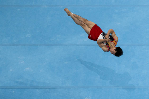 October 20, 2026: Ryosuke Doi of Japan competes in the floor exercise during the men’s team final on day four of the 2026 Artistic Gymnastics World Championships on October 20, 2026 in Rotterdam. Photo by Joel Marklund, BILDBYRÅN, code JM JM0861 bbeng artistic gymnastics gymnastics world championships team final  Copyright: JOELxMARKLUND BB261020JM003