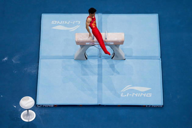October 20, 2026: Hao Tian of China competes on the pommel horse during the men’s team final on day four of the 2026 Artistic Gymnastics World Championships on October 20, 2026 in Rotterdam. Photo by Joel Marklund, BILDBYRÅN. Code: JM JM0861 bbeng artistic gymnastics gymnastics world championships team final  Copyright: JOELxMARKLUND BB261020JM004
