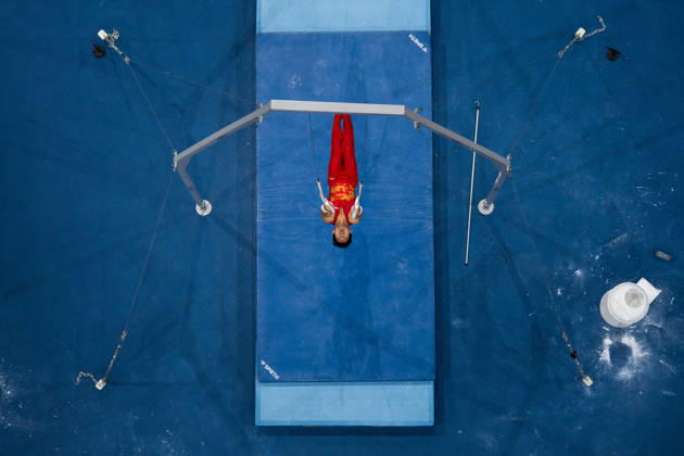 October 20, 2026: Haonan Yang of China competes on the parallel bars during the men’s team final on day four of the 2026 Artistic Gymnastics World Championships on October 20, 2026 in Rotterdam. Photo by Joel Marklund, BILDBYRÅN. Code: JM JM0861 bbeng artistic gymnastics gymnastics world championships team final  Copyright: JOELxMARKLUND BB261020JM006