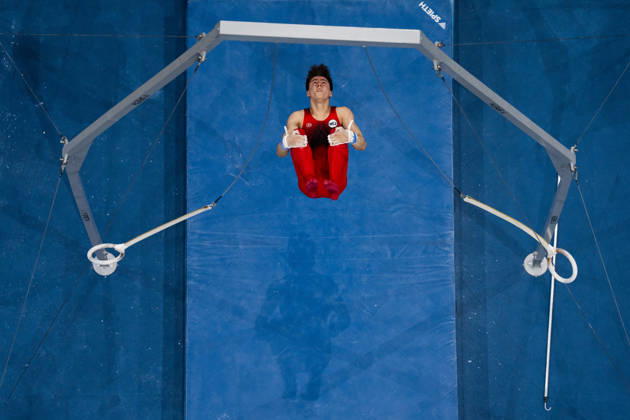 October 20, 2026: Arsenii Dukhno of Russia competes on the parallel bars during the men’s team final on day four of the 2026 Artistic Gymnastics World Championships on October 20, 2026 in Rotterdam. Photo by Joel Marklund, BILDBYRÅN. Code: JM JM0861 bbeng artistic gymnastics gymnastics world championships team final  Copyright: JOELxMARKLUND BB261020JM009