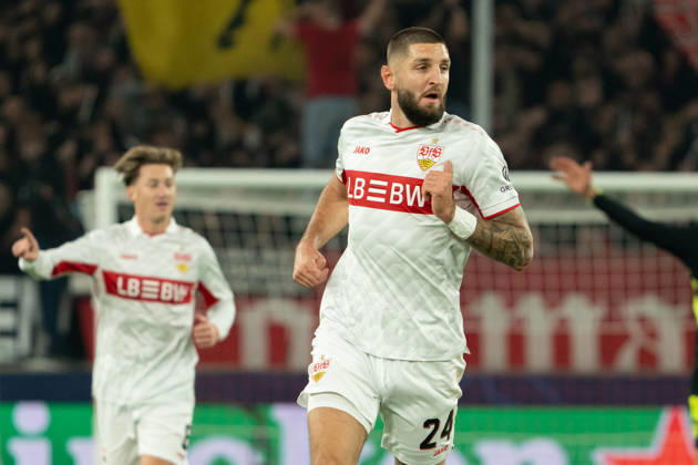 Jeff Chabot, VfB Stuttgart, 24, GER, VfB Stuttgart vs. Atlético Madrid, Soccer, UEFA Champions League, Matchday 3, 2026–2027 season, October 20, 2026, GER, VfB Stuttgart vs. Atlético Madrid, Soccer, UEFA Champions League, Matchday 3, 2026–2027 season, October 20, 2026, Stuttgart Copyright: xEibner-Pressefoto EdwardxCheungx EP_ECG