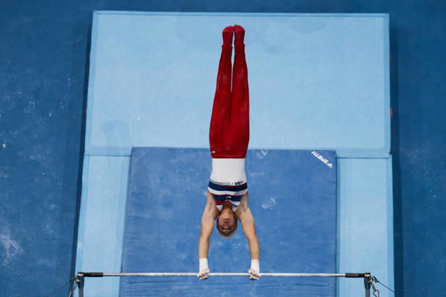 October 20, 2026: Danila Leykin of the United States competes on the horizontal bar during the men’s team final on day four of the 2026 Artistic Gymnastics World Championships on October 20, 2026 in Rotterdam. Photo by Joel Marklund, BILDBYRÅN. Code: JM JM0861 bbeng artistic gymnastics gymnastics world championships team final  Copyright: JOELxMARKLUND BB261020JM024