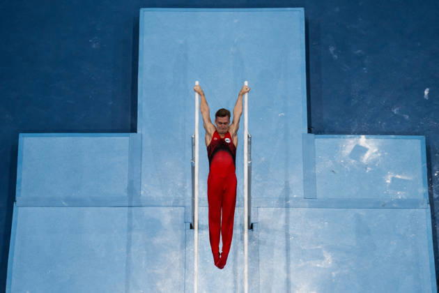 October 20, 2026: Daniel Marinov of Russia competes on the parallel bars during the men’s team final on day four of the 2026 Artistic Gymnastics World Championships on October 20, 2026 in Rotterdam. Photo by Joel Marklund, BILDBYRÅN. Code: JM JM0861 bbeng artistic gymnastics gymnastics world championships team final  Copyright: JOELxMARKLUND BB261020JM025