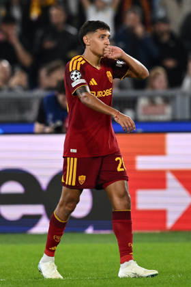 As Roma 20 10 2026 - Champions League Roma-Slovan Bratislava foto Antonello Sammarco Image nella foto: esultanza gol Nahuel Molina 