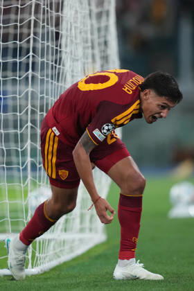 Roma’s Nahuel Molina celebrates after scoring during the UEFA Champions League Phase - Matchday 3 soccer match between AS Roma-Slovan Bratislava at the Rome s Olympic stadium, Italy - Tuesday October 20, 2026 - Soccer ( Photo by Alfredo Falcone LaPresse )  Copyright: xAlfredoxFalcone LaPressex