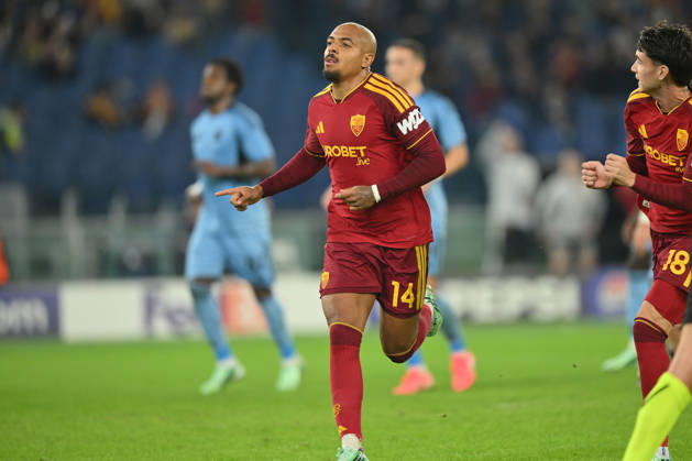 AS Roma v Slovan Bratislava - UEFA Champions League ROME, ITALY - OCTOBER 20 : Donyell Malen of AS Roma celebrates after scores The penalty during the Champions League match between Slovan Bratislava at Stadio Olimpico on October 20 ,2026 in Rome, Italy. Claudio Pasquazi Anadolu Rome Italy. Editorial use only. Please get in touch for any other usage.  Copyright: x2026xAnadoluxClaudioxPasquazix
