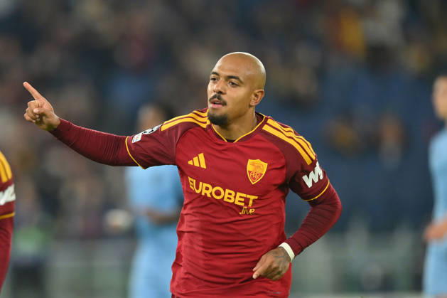 AS Roma v Slovan Bratislava - UEFA Champions League ROME, ITALY - OCTOBER 20 : Donyell Malen of AS Roma celebrates after scores The penalty during the Champions League match between Slovan Bratislava at Stadio Olimpico on October 20 ,2026 in Rome, Italy. Claudio Pasquazi Anadolu Rome Italy. Editorial use only. Please get in touch for any other usage.  Copyright: x2026xAnadoluxClaudioxPasquazix