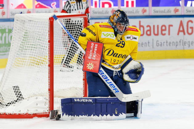 October 20, 2026, Swiss Life Arena, Zurich, SWITZERLAND, 2026–2027 Season, Men s Ice Hockey National League, ZSC Lions vs. HC Davos, Goaltender Sandro Aeschlimann, HC Davos