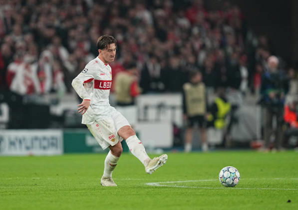Angelo Stiller of VfB Stuttgart during the match between VfB Stuttgart and Atlético Madrid in the group stage of the UEFA Champions League at MHPArena in Stuttgart, Germany, on October 20, 2026. DeFodi Images