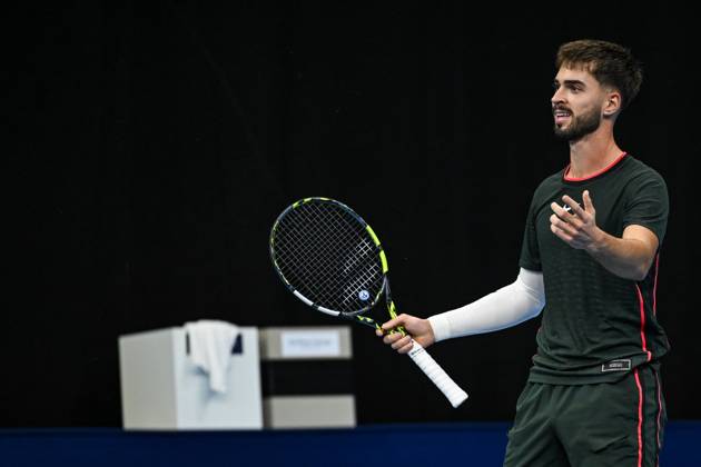 Dino Prizmic of Croatia pictured during the European Open ATP, Tennis Herren tennis tournament in Brussels, on 21 October. This year s edition of the tournament is taking place from 17 to 25 October DAVIDxPINTENS  x190475811x
