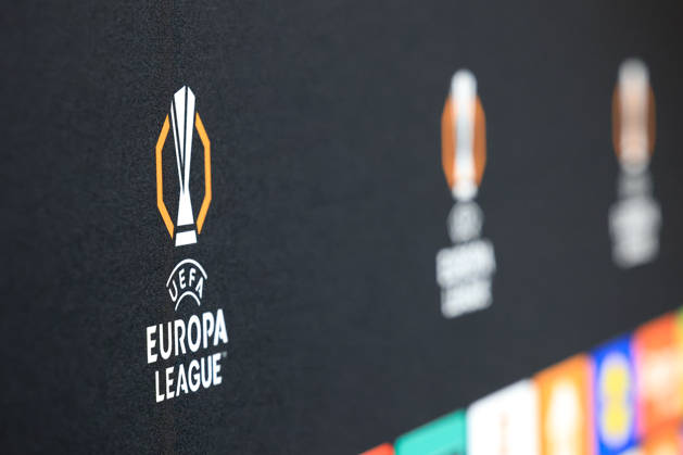 SOCCER - UEFA EL, Sturm vs Marseille GRAZ,AUSTRIA,21.OCT.26 - SOCCER - UEFA Europa League, SK Sturm Graz vs Olympique de Marseille, preview, press conference, PK, Pressekonferenz Sturm. Image shows a feature with the Europa League logo.  GEPAxpictures xMarioxBuehner-Weinrauch