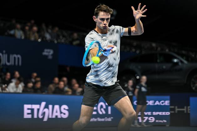 Mariano Navone of Argentina pictured in action during the European Open ATP, Tennis Herren tennis tournament in Brussels, on 21 October. This year s edition of the tournament is taking place from 17 to 25 October DAVIDxPINTENS  x190497676x