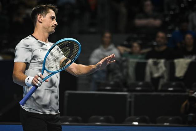 Mariano Navone of Argentina look dejected during the European Open ATP, Tennis Herren tennis tournament in Brussels, on 21 October. This year s edition of the tournament is taking place from 17 to 25 October DAVIDxPINTENS  x190497702x