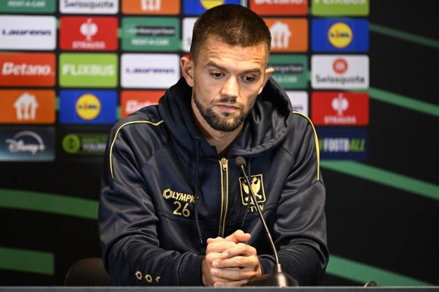FC Midtjylland v Sint-Truidense VV - UEFA Conference League Media Activities 21 10 2026 HERNING, DENMARK - OCTOBER 21 : Musliu Visar defender of Sint-Truidense VV speaking with the media during a pre-match press conference, PK, Pressekonferenz ahead of the UEFA Conference League 2026 27 League Phase matchday 2 match between FC Midtjylland and Sint-Truidense VV on October 21, 2026 in Herning, Denmark, 21 10 2026 Herning Denmark  Copyright: xTomasxSiskx