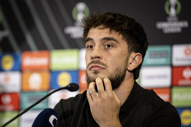 Player Richard Sedlacek of of FK Jablonec speaks during the press conference, PK, Pressekonferenz prior to the Football Conference League 2nd round match FK Jablonec vs Brighton in Jablonec nad Nisou, Czech Republic, October 21, 2026. (CTKxPhoto RadekxPetrasek) CTKPhotoP2026102107224  CTKPhotoP2026102107224