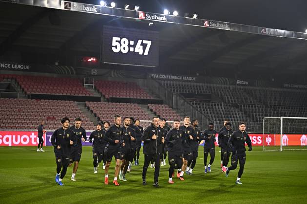 FC Midtjylland v Sint-Truidense VV - UEFA Conference League Media Activities 21 10 2026 HERNING, DENMARK - OCTOBER 21 : players of STVV pictured during a training session ahead of the UEFA Conference League 2026 27 League Phase matchday 2 match between FC Midtjylland and Sint-Truidense VV on October 21, 2026 in Herning, Denmark, 21 10 2026 Herning Denmark  Copyright: xTomasxSiskx