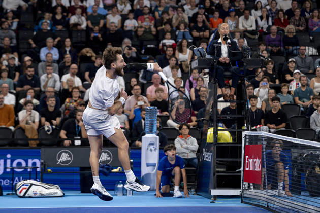 TENNIS : ATP, Tennis Herren 250 - Grand Tennis AURA - Decines (France) 21 10 2026 Corentin Moutet (FRA) vs Felix Balshaw (FRA) during the tournament of the Auvergne Rhône-Alpes Grand Prix at the LDLC Arena in Décines on October 21, 2026. Photo Sandrine Thesillat PsNewZ  Copyright: xSandrinexTHESILLATx