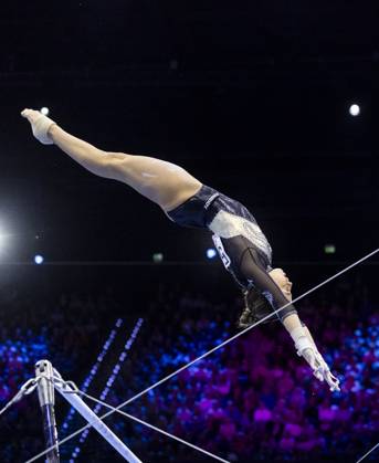 ROTTERDAM - Giulia Peretti (ITA) during the team final at the World Gymnastics Championships in Rotterdam Ahoy. IRIS VAN DEN BROEK ANP xVIxANPxSportx xxANPxIVx 573180855 originalFilename: 573180855.jpg