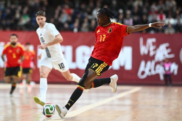 Belgium vs Slovenia - FIFA Futsal World Cup 2028 Main Round Group Phase ANTWERPEN, BELGIUM - OCTOBER 21 : Mbazoa Julien of Red Devils Futsal during the FIFA Futsal World up 2028 main round group phase at the Lotto Arena on October 21, 2026 in Antwerpen, Belgium, 21 10 2026 Antwerpen Belgium  Copyright: xGvgx