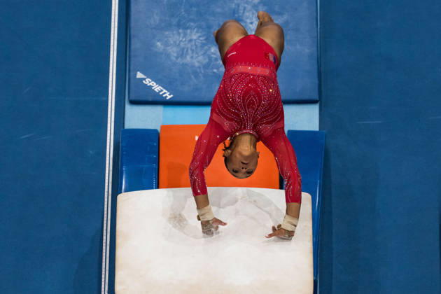 2026 Artistic Gymnastics World Championships, Day 5, Women’s Team Final, October 21, 2026: Celia Serber of France competes in the vault during the women’s team final on day five of the 2026 Artistic Gymnastics World Championships on October 21, 2026 in Rotterdam. Photo by Joel Marklund, BILDBYRÅN. Code: JM JM0863 bbeng artistic gymnastics gymnastics world championships team final women s team final France  Copyright: JOELxMARKLUND BB261021JM023