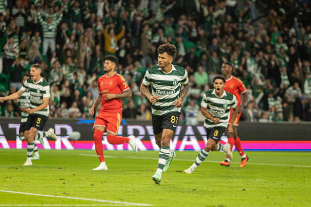 Luis Suarez celebrating after goal seen in football match between Sporting CP and LASK in UEFA Champions League 2026 27 at Estadio JosÃ Alvalade, Lisboa, Portugal (Luis Loureiro Ball Raw Images PT) Lisboa Estadio JosÃ Alvalade Portugal Copyright: xLuisxLoureirox LloureiroSPCxLUSK-3221