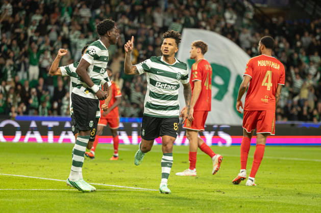 Luis Suarez celebrating after goal seen in football match between Sporting CP and LASK in UEFA Champions League 2026 27 at Estadio JosÃ Alvalade, Lisboa, Portugal (Luis Loureiro Ball Raw Images PT) Lisboa Estadio JosÃ Alvalade Portugal Copyright: xLuisxLoureirox LloureiroSPCxLUSK-3245