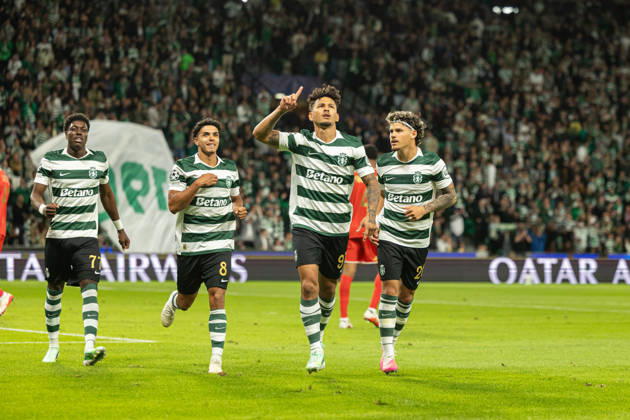 Luis Suarez celebrating after goal seen in football match between Sporting CP and LASK in UEFA Champions League 2026 27 at Estadio JosÃ Alvalade, Lisboa, Portugal (Luis Loureiro Ball Raw Images PT) Lisboa Estadio JosÃ Alvalade Portugal Copyright: xLuisxLoureirox LloureiroSPCxLUSK-3270