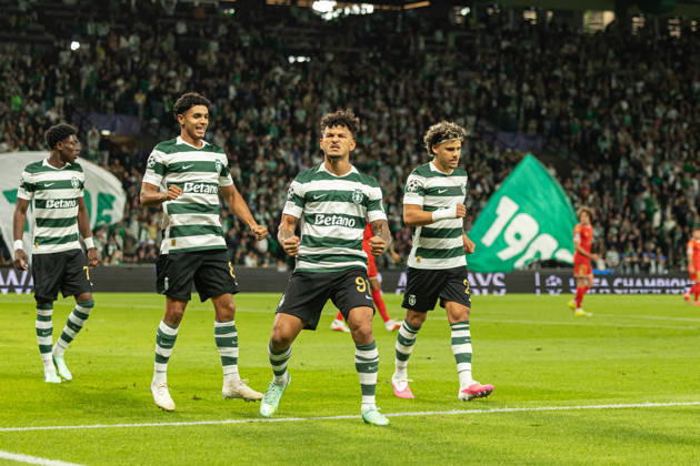 Luis Suarez celebrating after goal seen in football match between Sporting CP and LASK in UEFA Champions League 2026 27 at Estadio JosÃ Alvalade, Lisboa, Portugal (Luis Loureiro Ball Raw Images PT) Lisboa Estadio JosÃ Alvalade Portugal Copyright: xLuisxLoureirox LloureiroSPCxLUSK-3289
