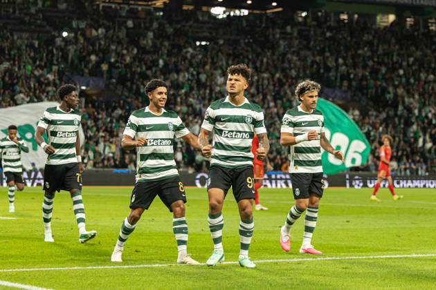 Luis Suarez celebrating after goal seen in football match between Sporting CP and LASK in UEFA Champions League 2026 27 at Estadio JosÃ Alvalade, Lisboa, Portugal (Luis Loureiro Ball Raw Images PT) Lisboa Estadio JosÃ Alvalade Portugal Copyright: xLuisxLoureirox LloureiroSPCxLUSK-3293
