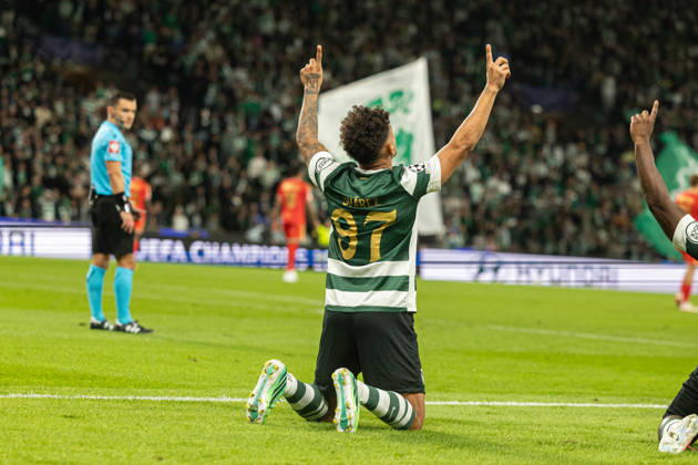 Luis Suarez celebrating after goal seen in football match between Sporting CP and LASK in UEFA Champions League 2026 27 at Estadio JosÃ Alvalade, Lisboa, Portugal (Luis Loureiro Ball Raw Images PT) Lisboa Estadio JosÃ Alvalade Portugal Copyright: xLuisxLoureirox LloureiroSPCxLUSK-3338