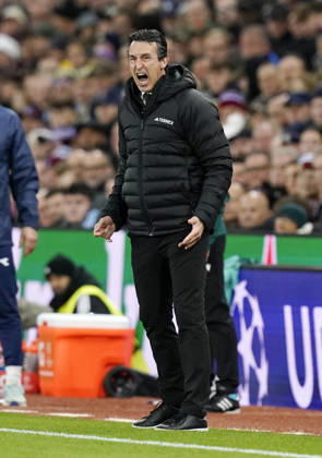 Birmingham, England, 21st October 2026. Unai Emery head coach of Aston Villa during the Aston Villa vs Viking FK UEFA Champions League match at Villa Park, Birmingham. Picture credit should read: Andrew Yates Sportimage EDITORIAL USE ONLY. No use with unauthorised audio, video, data, fixture lists, club league logos or live services. Online in-match use limited to 120 images, no video emulation. No use in betting, games or single club league player publications. SPI_018_AY_Villa_Viking SPI-5091-0019