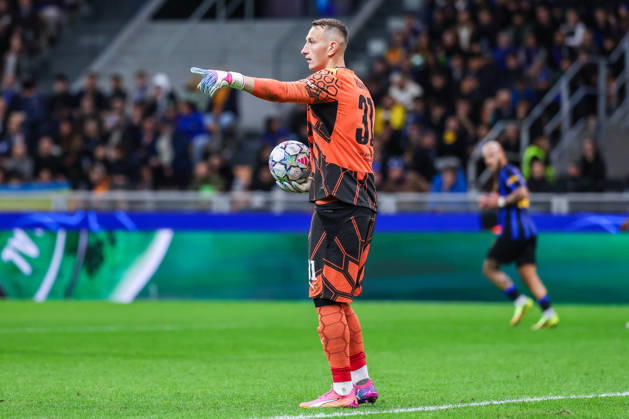 Dmytro Riznyk of FC Shakhtar Donetsk seen in action during UEFA Champions League 2026 27 League Phase - Matchday 3 football match between FC Internazionale and FC Shakhtar Donetsk. Italy Copyright: xBEAUTIFULxSPORTS Carabellix