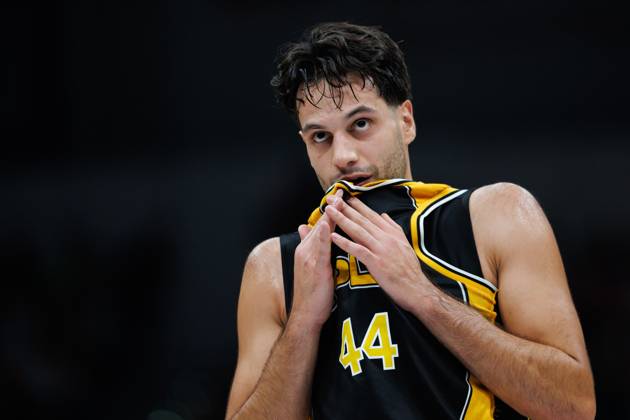 Benedict Turudic, KK Croatia Split, grief, disappointment, emotions; Vet Concept Gladiators Trier vs. KK Split, basketball, FIBA Europe Cup, Matchday 3, 2026–2027 season, October 21, 2026 Vet Concept Gladiators Trier vs. KK Split, Basketball, FIBA Europe Cup, Matchday 3, 2026–2027 Season, October 21, 2026 Copyright: xEibnerxPressefotox EP_ANS