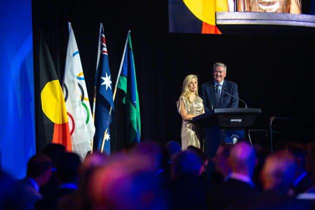 Olympic Games, Olympische Spiele, Olympia, OS ANNIVERSARY DINNER, Alisa Camplin-Warner and Eddie McGuire host the 1956 Olympic Games 70th Anniversary Celebrations, in Melbourne, Wednesday, October 21, 2026. ( NO ARCHIVING MELBOURNE VICTORIA Australia  Copyright: xJayxKoglerx 20261022191422151344