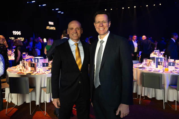 Olympic Games, Olympische Spiele, Olympia, OS ANNIVERSARY DINNER, AOC chief executive Mark Arbib and Australian Commission chief executive Kieren Perkins at the 1956 Olympic Games 70th Anniversary Celebrations, in Melbourne, Wednesday, October 21, 2026. ( NO ARCHIVING MELBOURNE VICTORIA Australia  Copyright: xJayxKoglerx 20261022188785254994