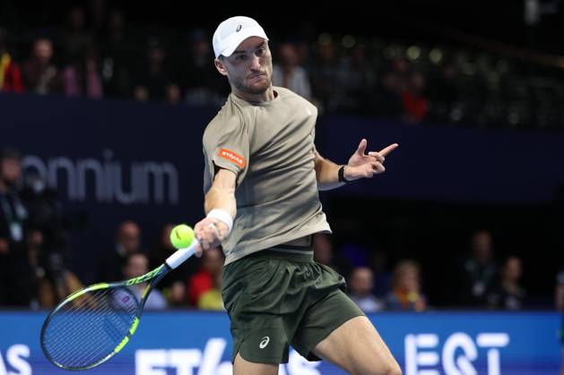 Collignon v Lehecka BNP Paribas Fortis European Open Tennis - 22 10 2026 BRUSSELS, BELGIUM - OCTOBER 22 : Raphael Collignon (BEL) playing against Lehecka Jiri (CZE) during the BNP Paribas Fortis European Open Round of 16 pictured on October 22, 2026 in Brussels, Belgium, 22 10 2026 Brussels Belgium  Copyright: xXpix
