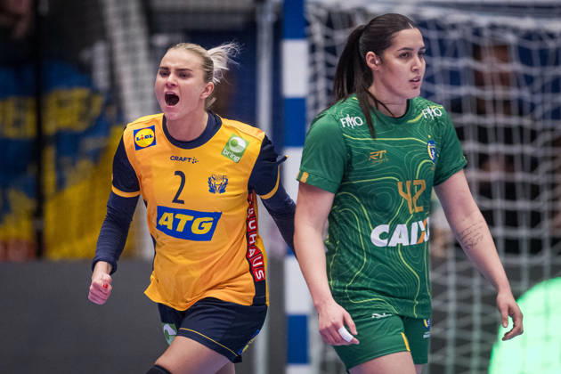 Handball, Women, International Friendly, Sweden vs. Brazil, October 22, 2022 Clara Lerby of Sweden celebrates during the international friendly handball match between Sweden and Brazil on October 22, 2026 in Alingsas. Photo by Christoffer Borg Mattisson, BILDBYRÅN COP 261 CB0565 handball, Swedish national handball team, Sweden, Brazil, women s national team, celebration  Copyright: CHRISTOFFERxBORGxMATTISSON BB261022CB014