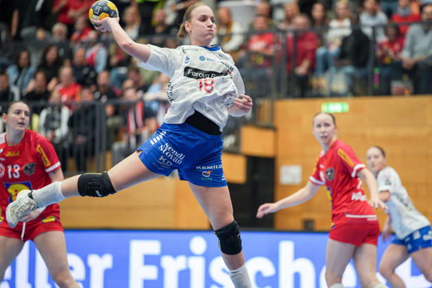 TULLN AN DER DONAU , OESTERREICH - OCTOBER 22: Pernille Brandenborg aus Faroer waehrend des Handball, Frauen-Nationalteam, Testspiel: Oesterreich vs. Faeroeer in der Josef-Welser-Sporthalle am October 22, 2026 in Tulln an der Donau , OESTERREICH, NIEDEROESTERREICH. TULLN AN DER DONAU, AUSTRIA - OCTOBER 22: Pernille Brandenborg of the Faroe Islands during the women s international handball friendly match between Austria and the Faroe Islands at the Josef-Welser-Sporthalle on October 22, 2026 in Tulln an der Donau, AUSTRIA, LOWER AUSTRIA. Copyright: xIBEX.agencyx xChristianxKrutisx