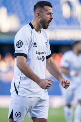 Getafe CF v FC Lugano - UEFA Conference League 2026 27 League Phase MD2 GETAFE, SPAIN - OCTOBER 22: Albian Ajeti of FC Lugano celebrates his goal during the UEFA Conference League 2026 27 League Phase MD2 match between Getafe CF and FC Lugano at Estadio Coliseum on October 22, 2026 in Getafe, Spain. Madrid Estadio Coliseum Madrid Spain Copyright: xAlbertoxGardinx AGardin_20261022_Get_Lug_0023