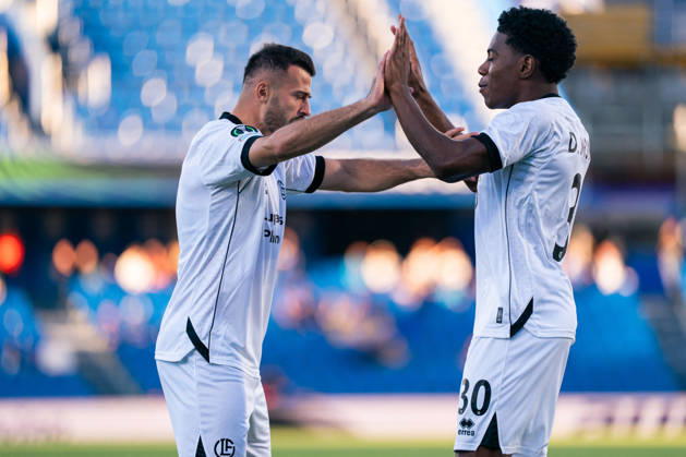 SOCCER - UEFA Conference League - Getafe CF vs. Lugano Photo by IPA ABACAPRESS.COM90038347 - MADRID, SPAIN - OCTOBER 21: Albian Ajet and Dereck Moncada of FC Lugano celebrate a goal during the UEFA Champions League 2026 27 Group Stage Matchday 3 match between Real Madrid CF and RB Leipzig at Santiago Bernabéu Stadium on October 21, 2026, in Madrid, Spain. (Tomas Garrido TGB Photo during the Getafe CF vs. Lugano UEFA Conference League soccer match in Getafe, Spain, on October 22, 2026 Getafe Spain Copyright: xIPAxSport ABACAx