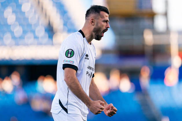 SOCCER - UEFA Conference League - Getafe CF vs. Lugano Photo by IPA ABACAPRESS.COM90038345 - MADRID, SPAIN - OCTOBER 21: Albian Ajeti of FC Lugano celebrates a goal during the UEFA Champions League 2026 27 Group Stage Matchday 3 match between Real Madrid CF and RB Leipzig at Santiago Bernabéu Stadium on October 21, 2026, in Madrid, Spain. (Tomas Garrido TGB Photo during the Getafe CF vs. Lugano UEFA Conference League soccer match in Getafe, Spain, on October 22, 2026 Getafe Spain Copyright: xIPAxSport ABACAx