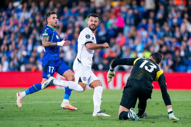 SOCCER - UEFA Conference League - Getafe CF vs. Lugano Photo by IPA ABACAPRESS.COM90039002 - MADRID, SPAIN - OCTOBER 21: Albian Ajeti of FC Lugano celebrates a goal during the UEFA Champions League 2026 27 Group Stage Matchday 3 match between Real Madrid CF and RB Leipzig at Santiago Bernabéu Stadium on October 21, 2026, in Madrid, Spain. (Tomas Garrido TGB Photo during the Getafe CF vs. Lugano UEFA Conference League soccer match in Getafe, Spain, on October 22, 2026 Getafe Spain Copyright: xIPAxSport ABACAx