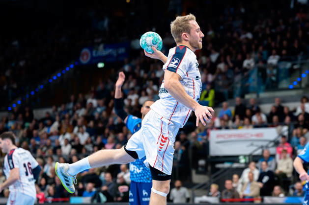 Stuttgart HBL 26 27 TVB Stuttgart SG BBM Bietigheim Lukas Wucherpfennig Bietigheim Stuttgart Porsche Arena Baden-Württemberg Germany